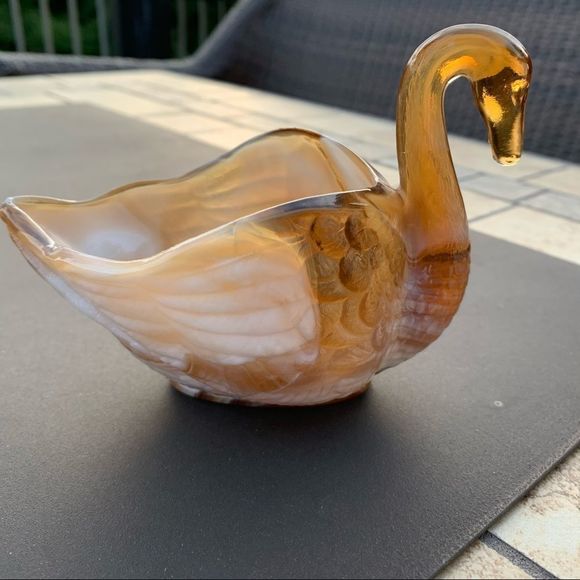 Vintage Imperial Caramel Brown Slag End O’Day Dish - Picture 13 of 17